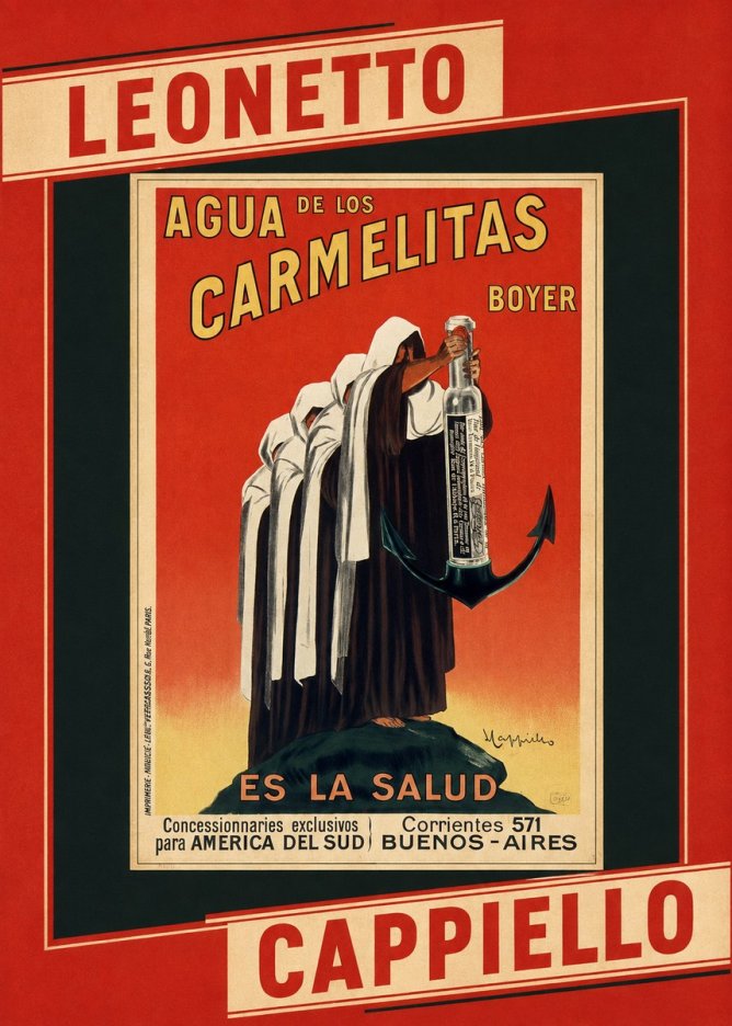 Leonetto Cappiello Agua De Los Carmelitas Boyer No6 - Poszter