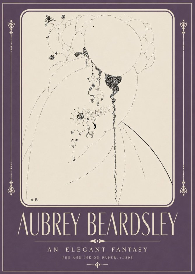 Aubrey Beardsley An Elegant Fantasy No2 - Poszter