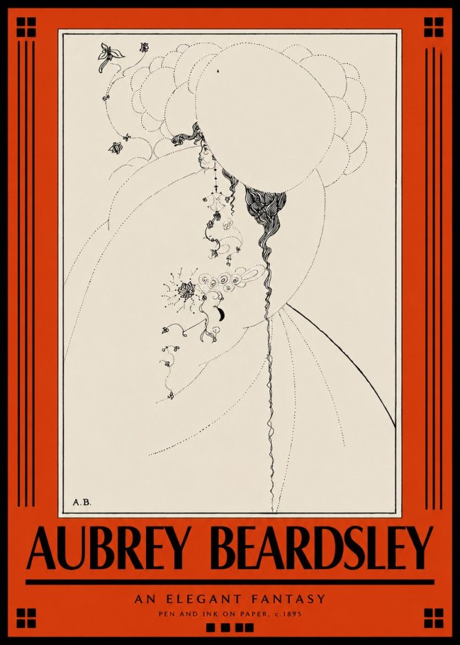 Aubrey Beardsley An Elegant Fantasy No3 - Poszter