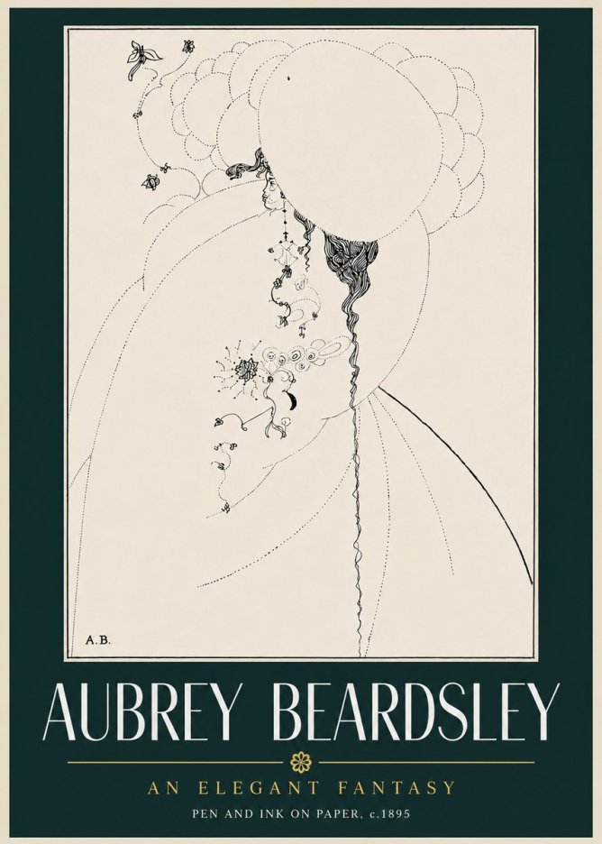 Aubrey Beardsley An Elegant Fantasy No4 - Poszter