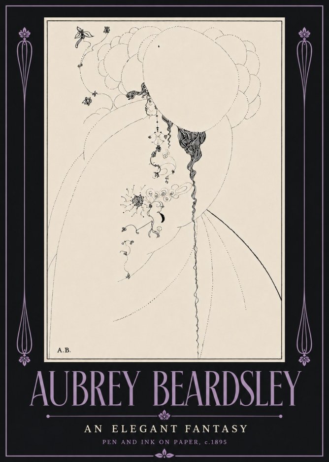 Aubrey Beardsley An Elegant Fantasy No6 - Poszter