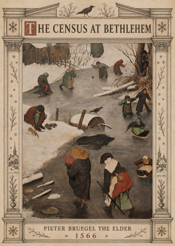 Pieter Bruegel The Census at Bethlehem II No5 - Poszter