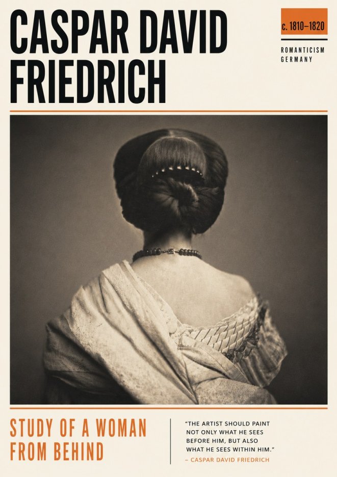 Caspar David Friedrich Study of a Woman from Behind No6 - Poszter
