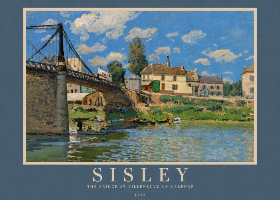Sisley The Bridge at Villeneuve-la-garenne I No2 - Poszter