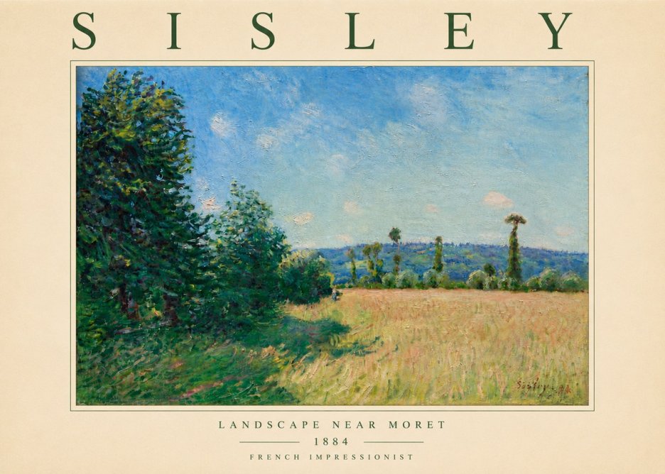 Sisley Landscape Near Moret, 1884 No5 - Poszter