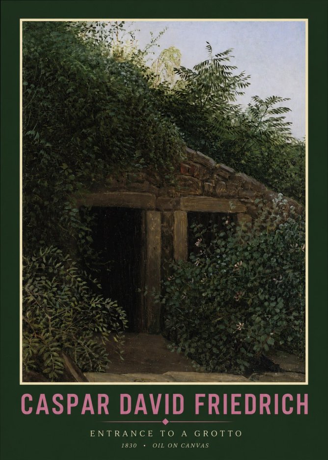 Caspar David Friedrich Entrance to a Grotto No2 - Poszter