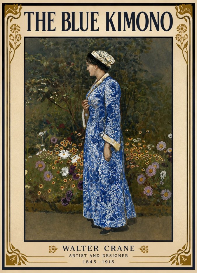 Walter Crane A Summer Garden No2 - Poszter