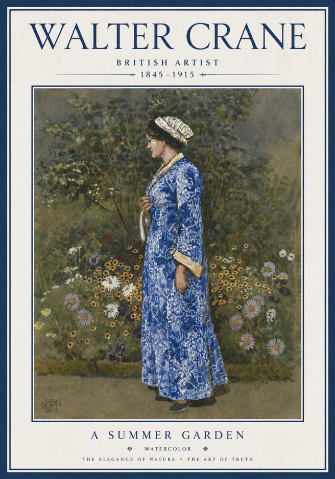 Walter Crane A Summer Garden No5 - Poszter