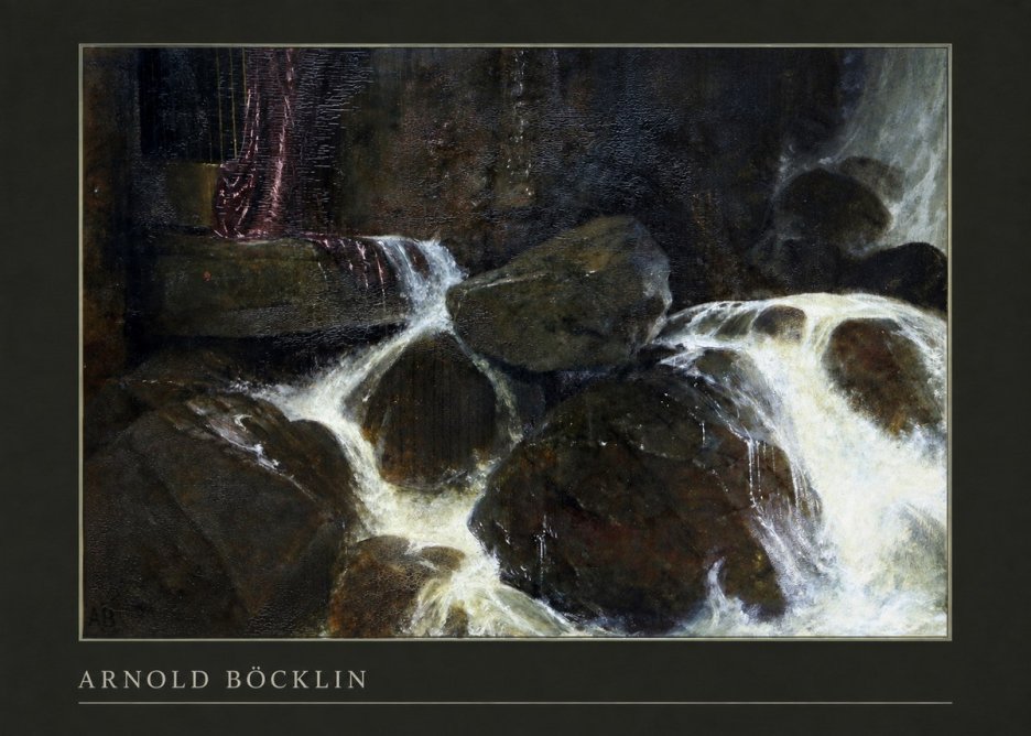 Arnold Böcklin The Nymph of the Waterfall No3 - Poszter