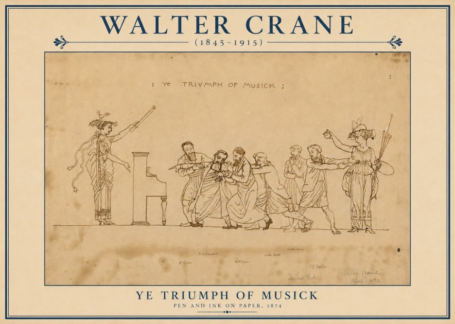 Walter Crane Ye Triumph of Musick No3 - Poszter