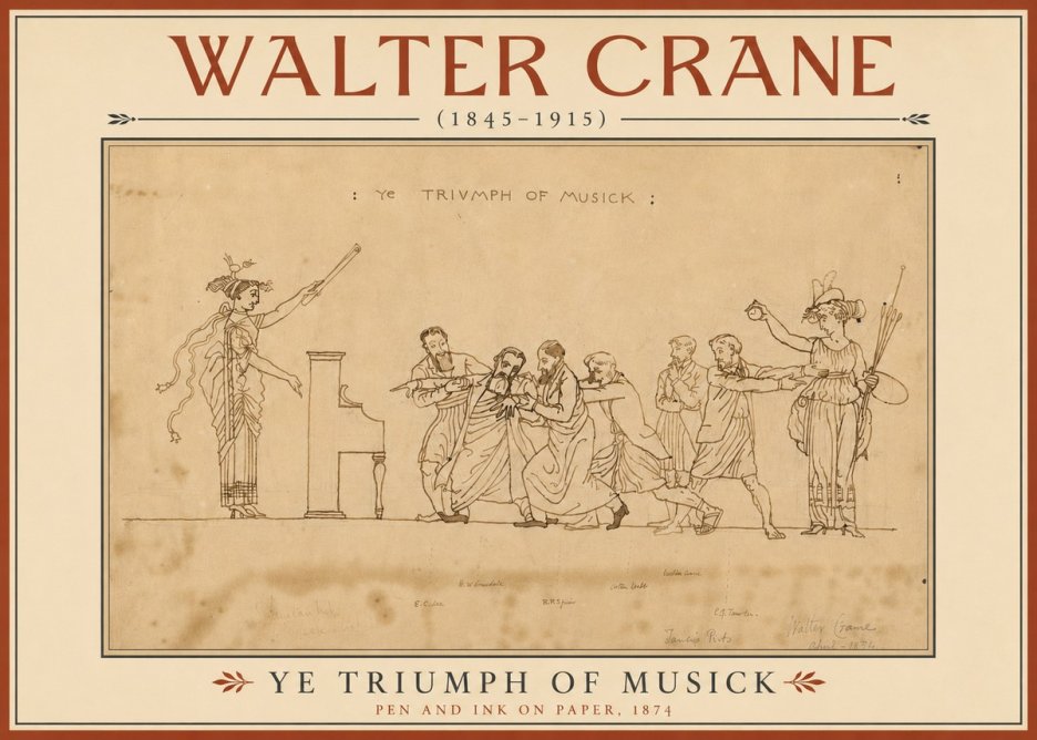 Walter Crane Ye Triumph of Musick No4 - Poszter
