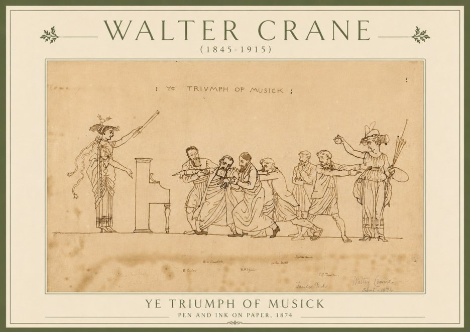 Walter Crane Ye Triumph of Musick No5 - Poszter