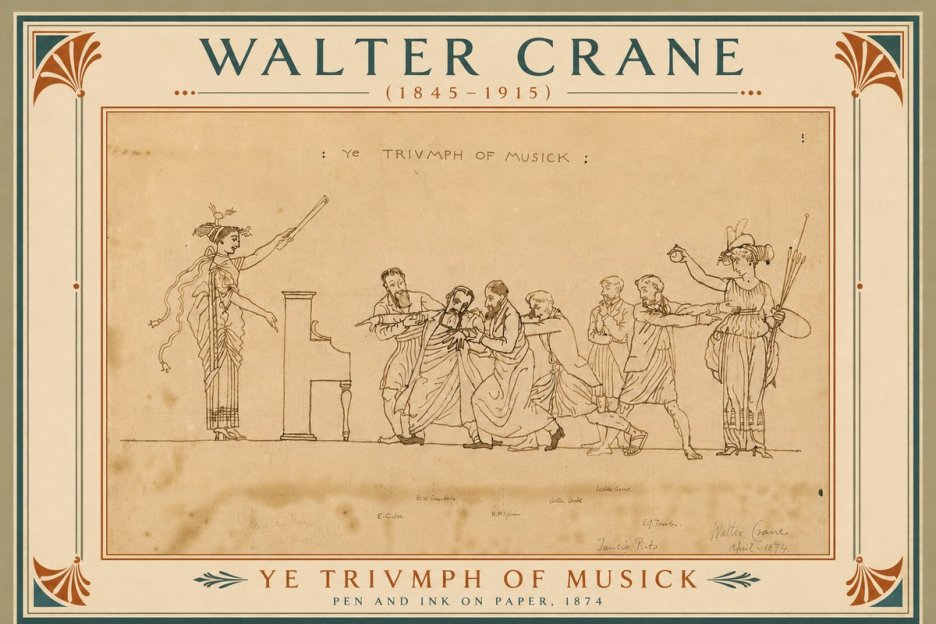 Walter Crane Ye Triumph of Musick No6 - Poszter