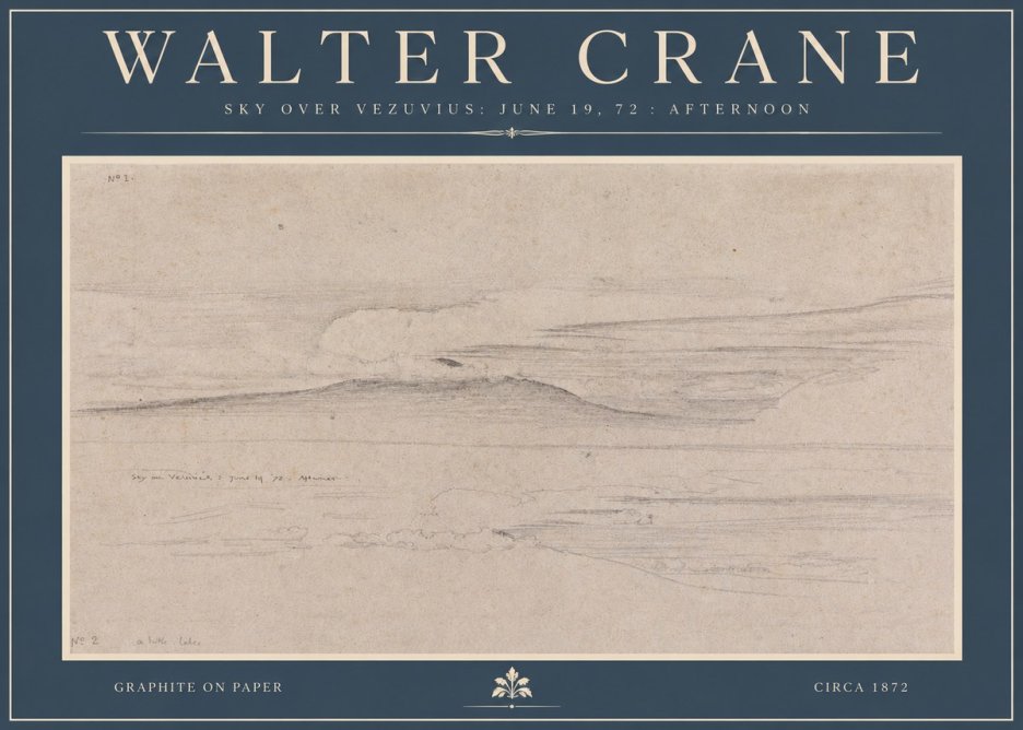 Walter Crane Sky over Vezuvius: June 19, 72 : Afternoon No2 - Poszter
