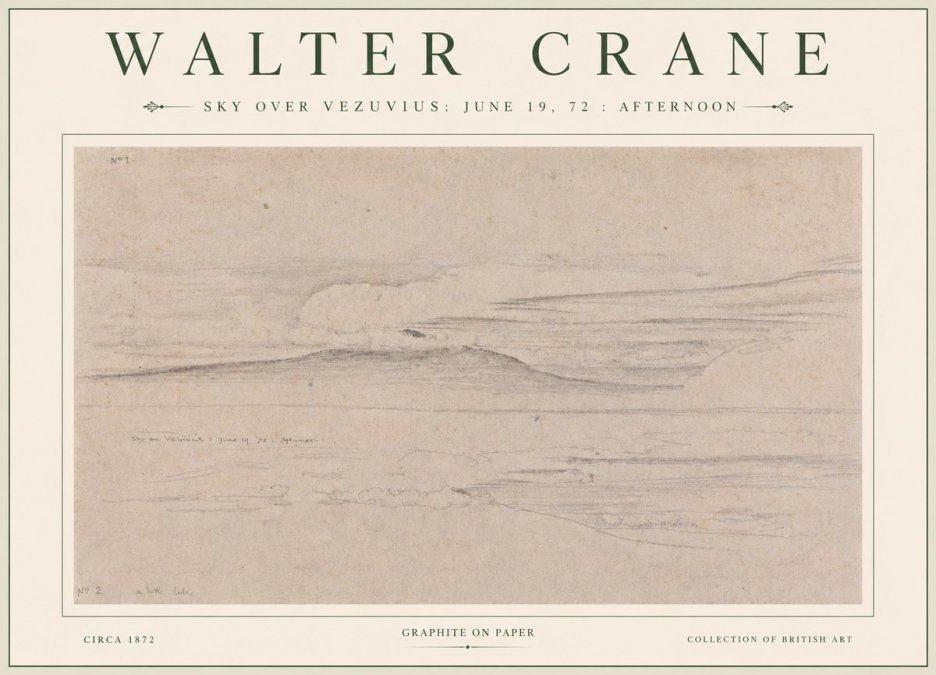 Walter Crane Sky over Vezuvius: June 19, 72 : Afternoon No3 - Poszter