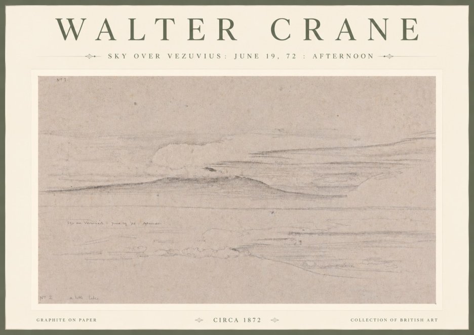 Walter Crane Sky over Vezuvius: June 19, 72 : Afternoon No4 - Poszter