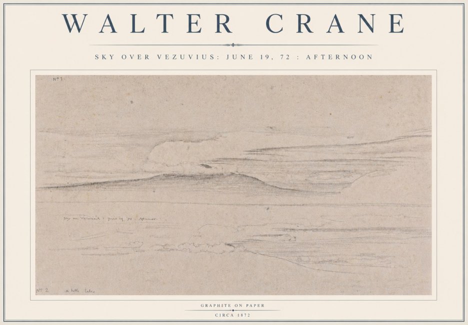 Walter Crane Sky over Vezuvius: June 19, 72 : Afternoon No5 - Poszter