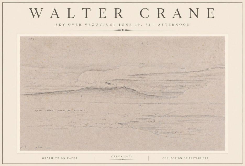 Walter Crane Sky over Vezuvius: June 19, 72 : Afternoon No6 - Poszter