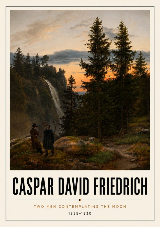 Caspar David Friedrich Two Men Contemplating the Moon I No5 - Poszter