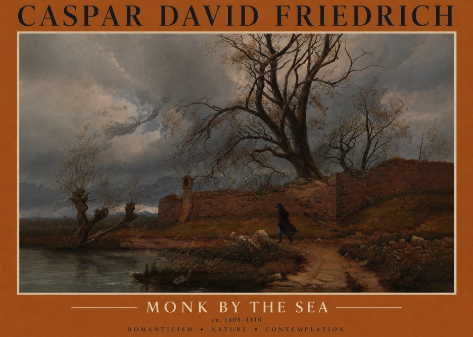 Caspar David Friedrich Autumn Landscape with Ruin No3 - Poszter