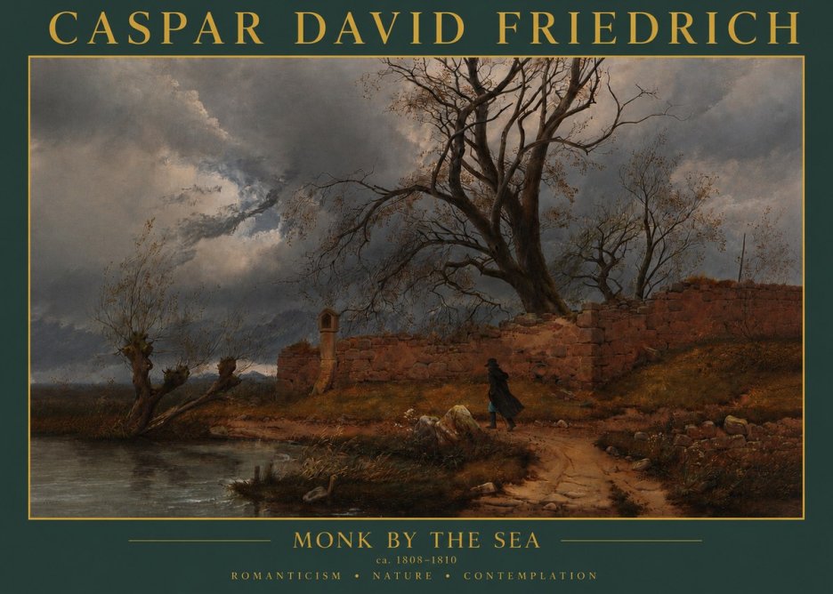 Caspar David Friedrich Autumn Landscape with Ruin No4 - Poszter