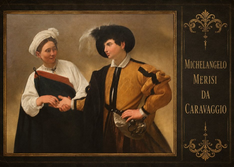 Michelangelo Merisi da Caravaggio The Cardsharps IV No3 - Poszter