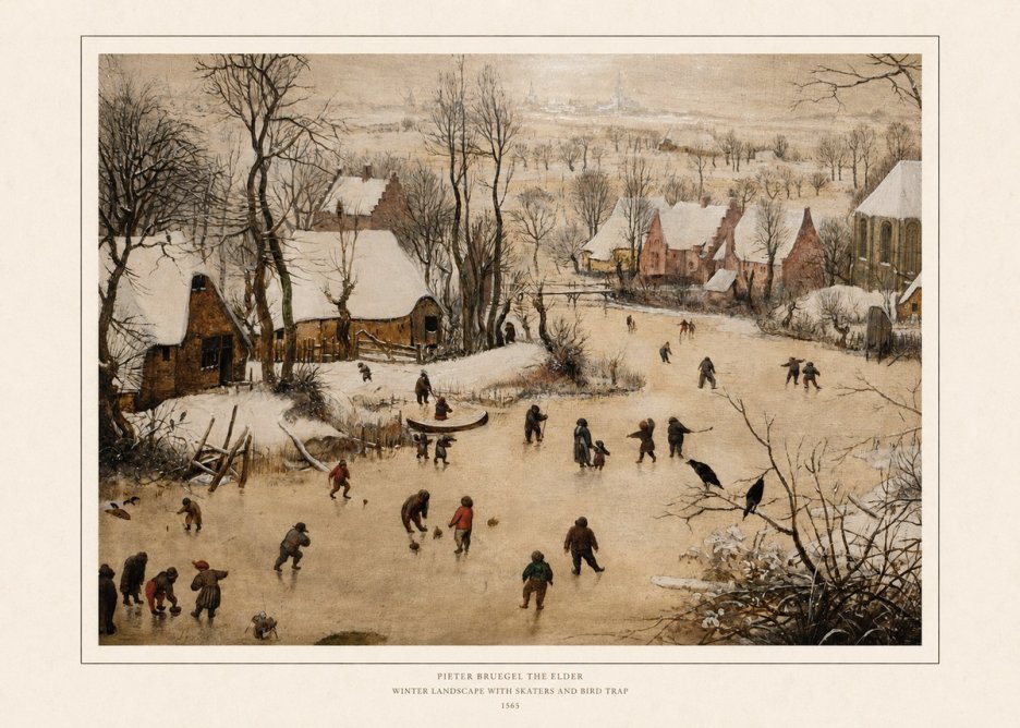 Pieter Bruegel Winter Landscape with Skaters and Bird Trap No6 - Poszter