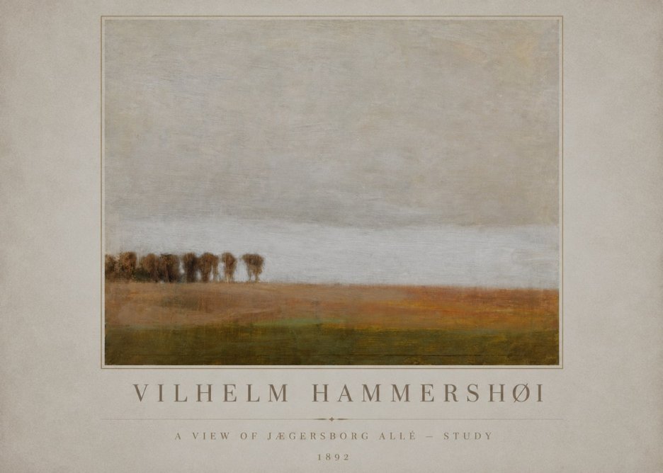 Vilhelm Hammershøi A View of Jægersborg Allé - Study No1 - Poszter