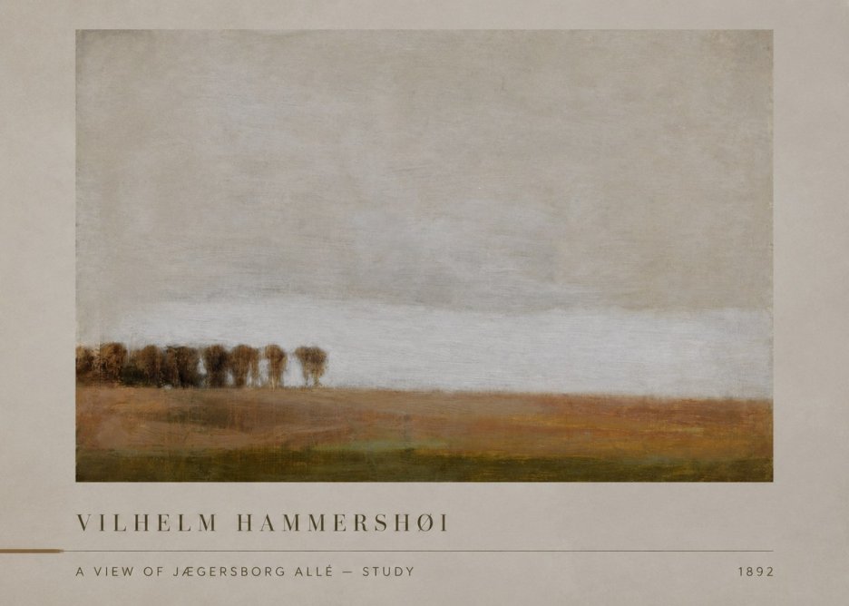 Vilhelm Hammershøi A View of Jægersborg Allé - Study No2 - Poszter