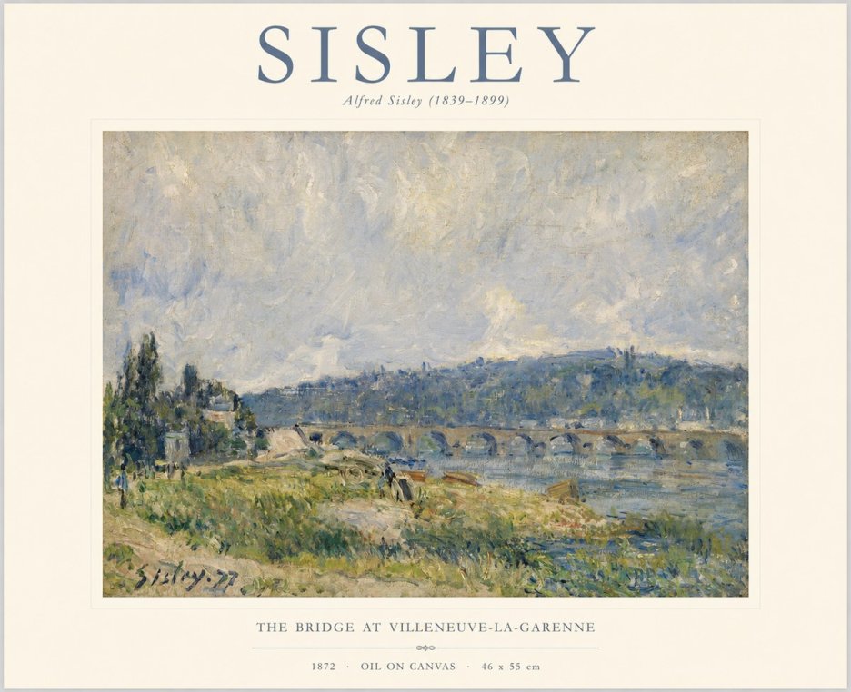 Sisley The Bridge at Villeneuve-la-garenne II No1 - Poszter
