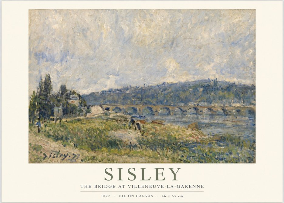 Sisley The Bridge at Villeneuve-la-garenne II No3 - Poszter