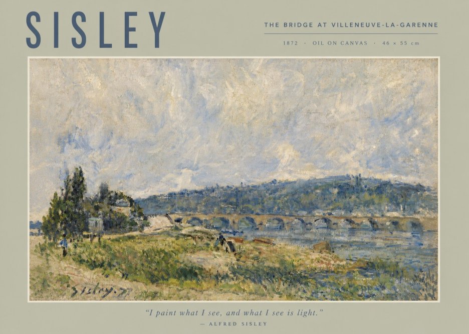 Sisley The Bridge at Villeneuve-la-garenne II No4 - Poszter