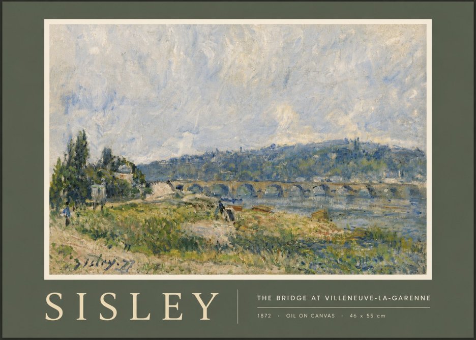 Sisley The Bridge at Villeneuve-la-garenne II No5 - Poszter