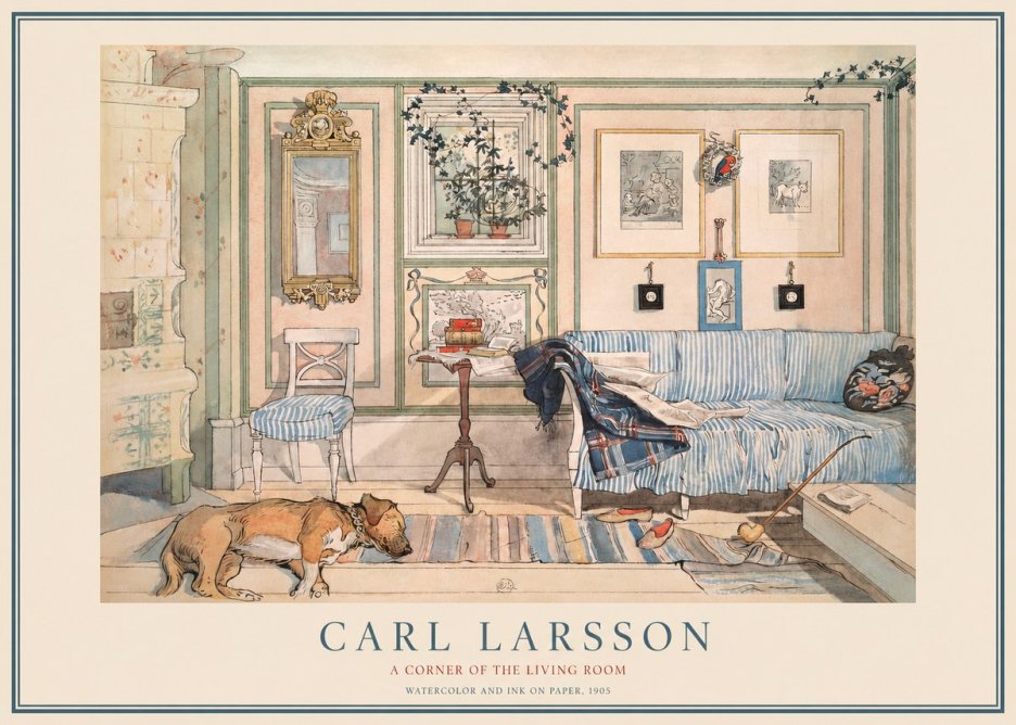 Carl Larsson Interior with Sleeping Dog No4 - Poszter