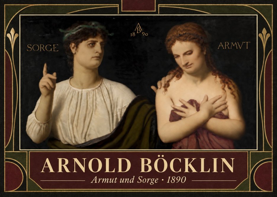 Arnold Böcklin Armut Und Sorge No5 - Poszter