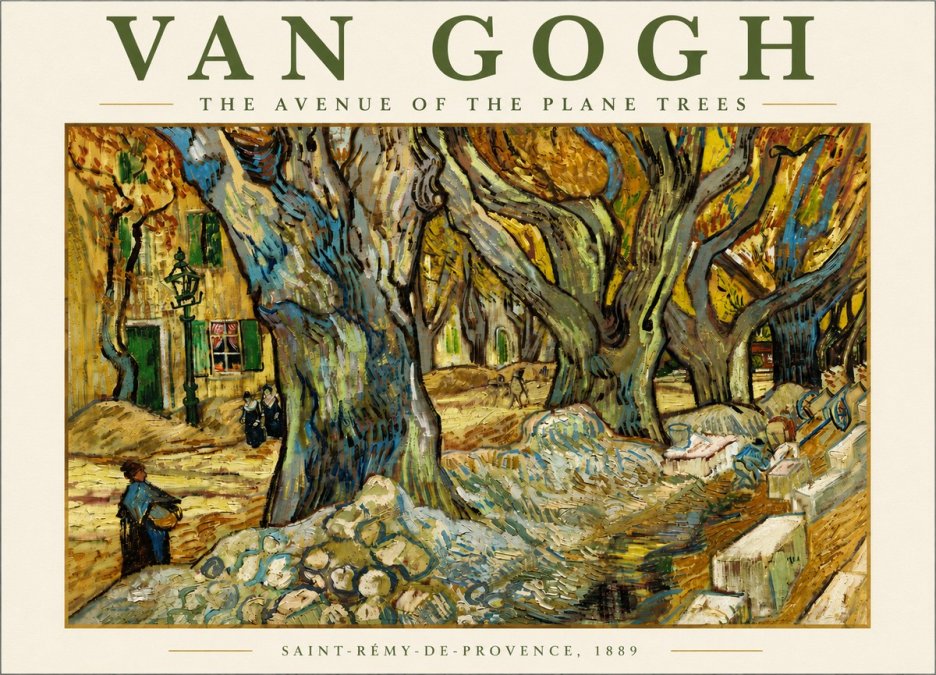 Van Gogh The Avenue of the Plane Trees No5 - Poszter