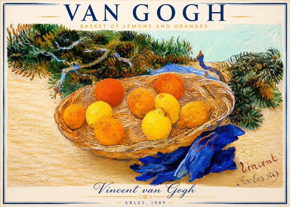 Van Gogh Basket of Lemons and Oranges No3 - Poszter