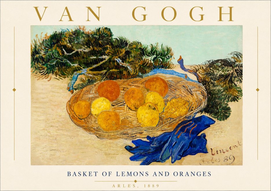 Van Gogh Basket of Lemons and Oranges No6 - Poszter