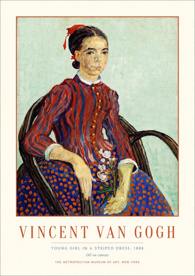 Van Gogh Young Girl in a Striped Dress, 1888 No1 - Poszter