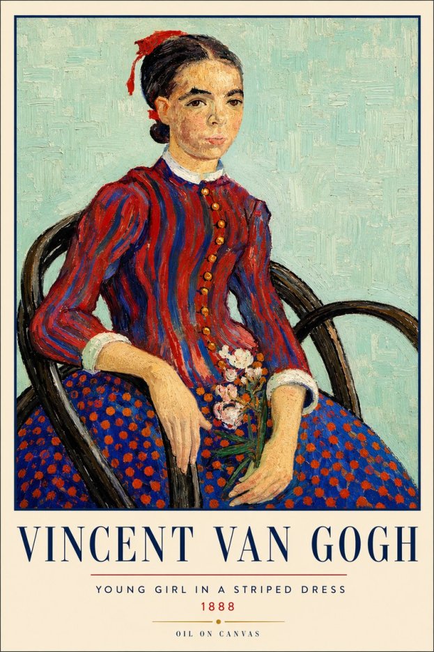 Van Gogh Young Girl in a Striped Dress, 1888 No3 - Poszter