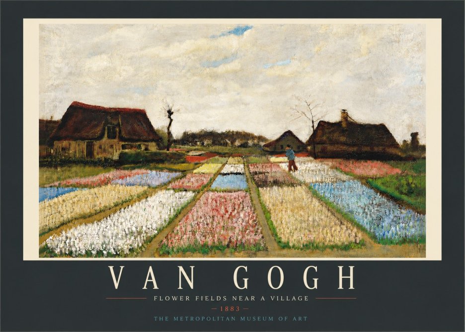 Van Gogh Flower Fields Near a Village No6 - Poszter