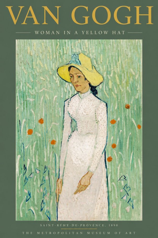 Van Gogh Woman in a Yellow Hat No4 - Poszter