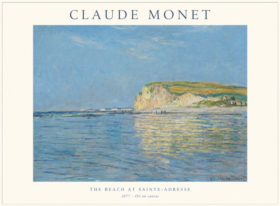 Monet The Beach at Sainte-adresse III No1 - Poszter