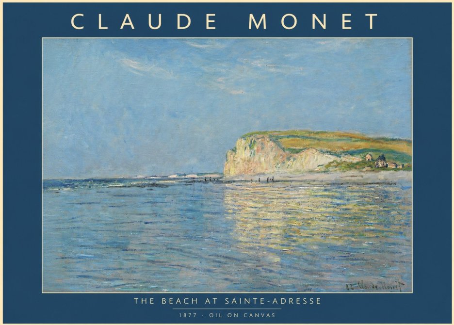 Monet The Beach at Sainte-adresse III No2 - Poszter