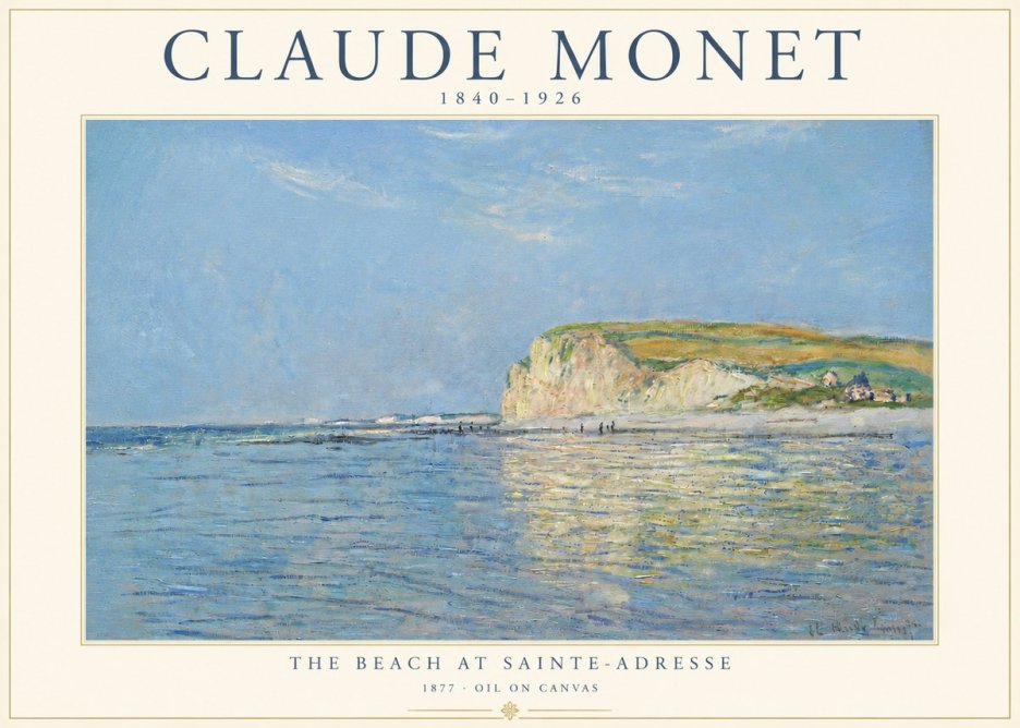 Monet The Beach at Sainte-adresse III No4 - Poszter