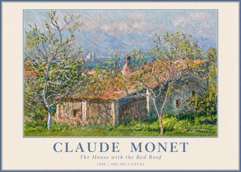 Monet The House with the Red Roof No3 - Poszter