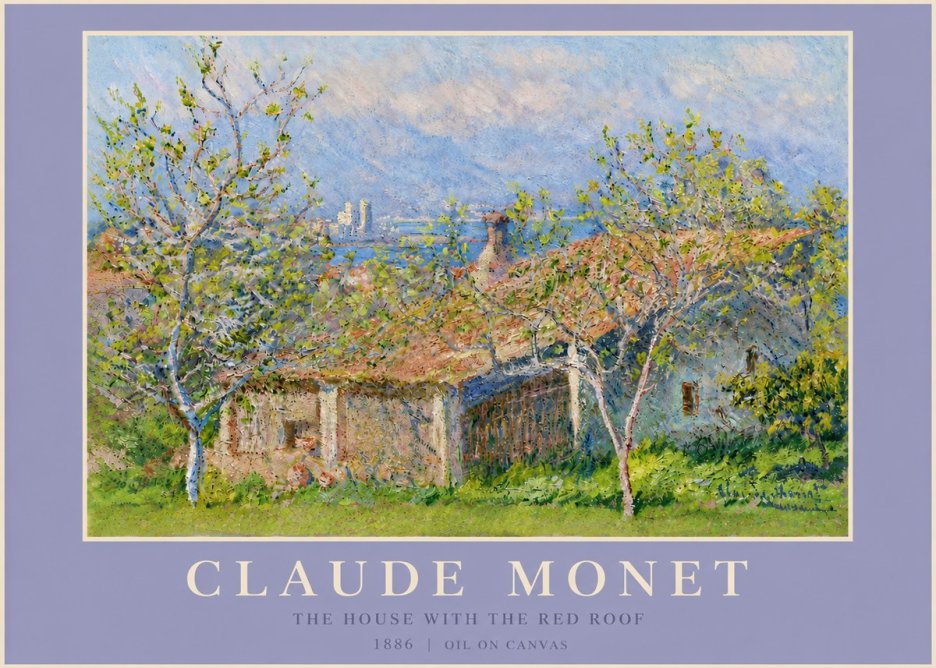 Monet The House with the Red Roof No5 - Poszter