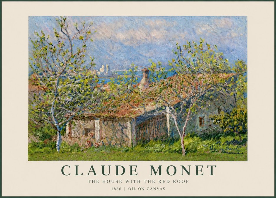 Monet The House with the Red Roof No6 - Poszter