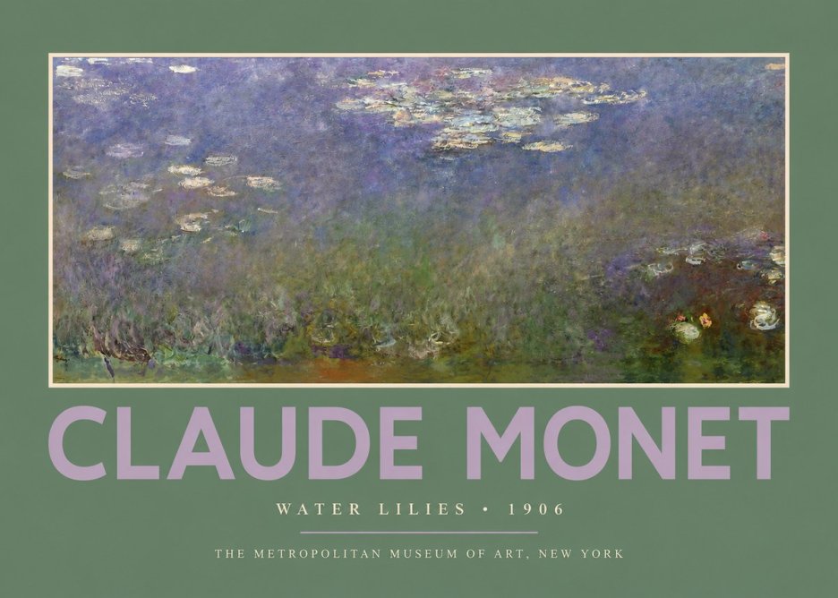 Monet Water Lilies - 1906 No2 - Poszter