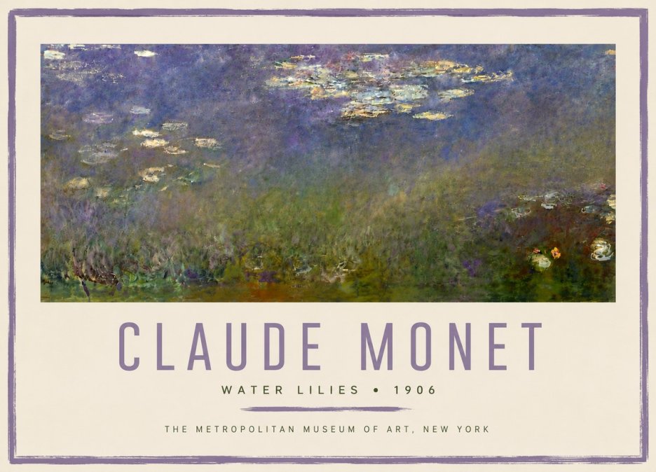 Monet Water Lilies - 1906 No6 - Poszter